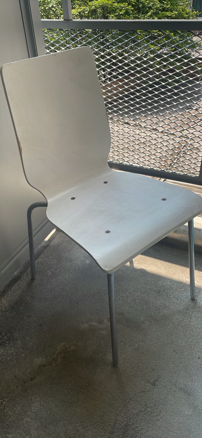 White Chair with Silver Legs