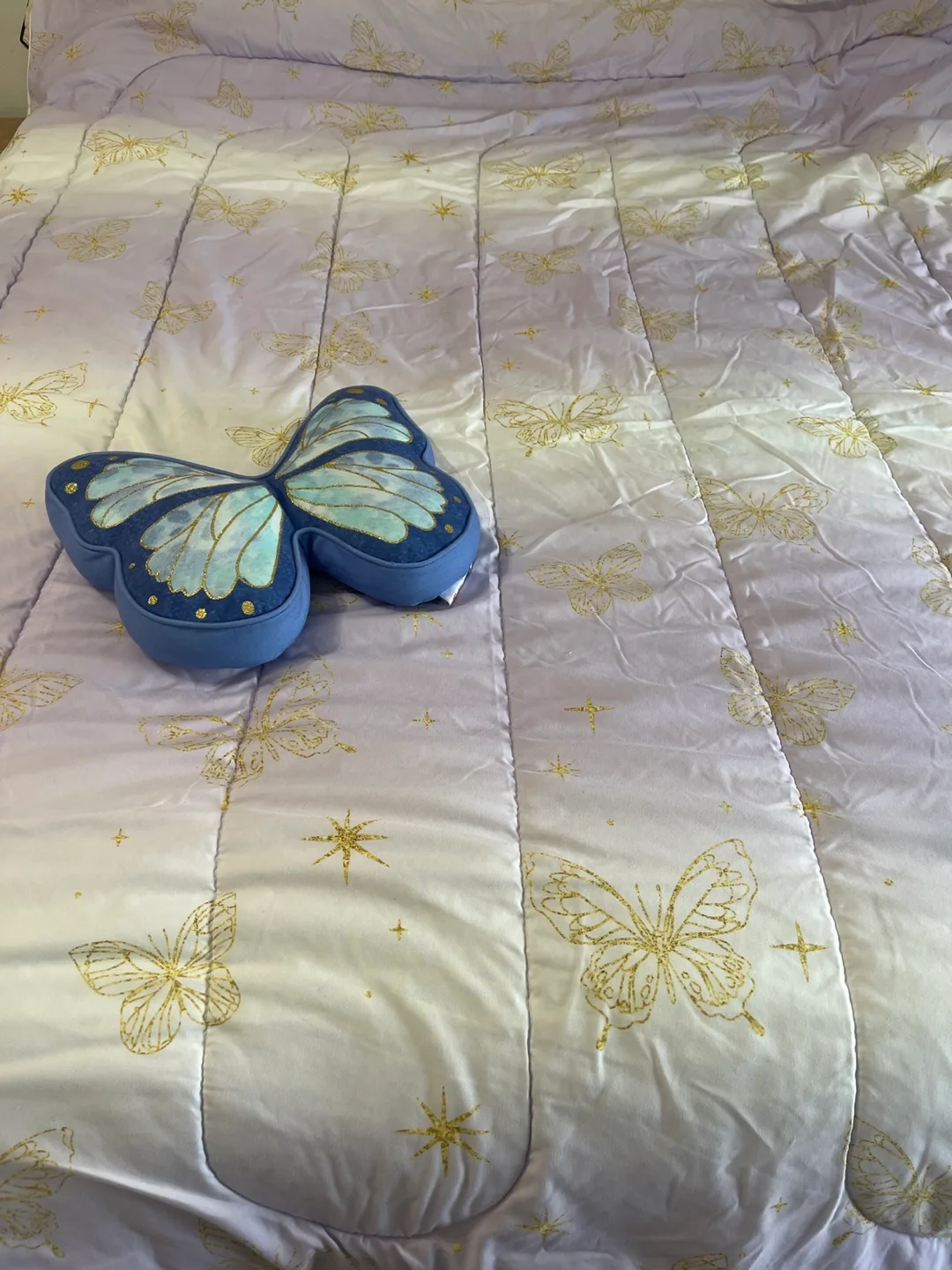 Twin Butterfly comforter and Pillow-Please read image indicator(4)
