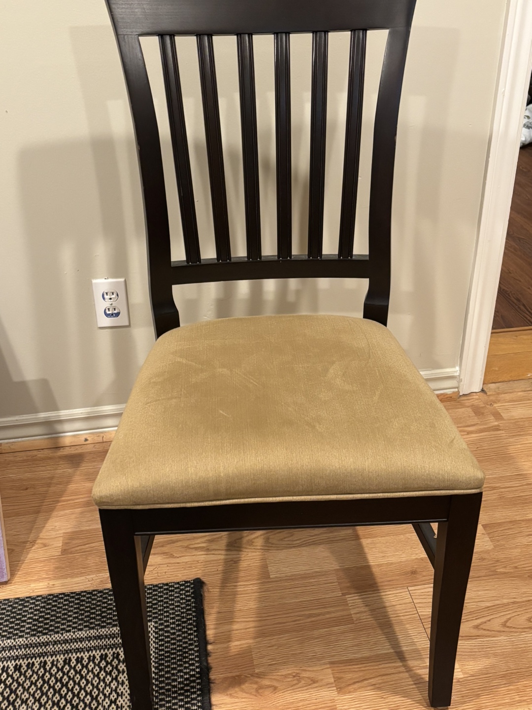 Pair of Upholstered Wooden Dining Chairs