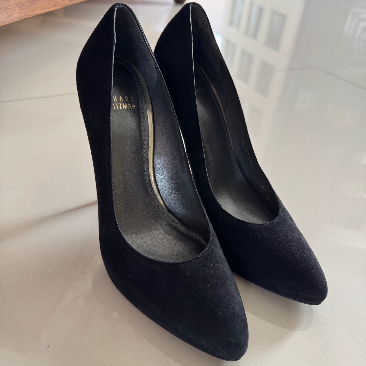 Stuart Weitzman Black Suede with Leopard Print Heels - photo 3
