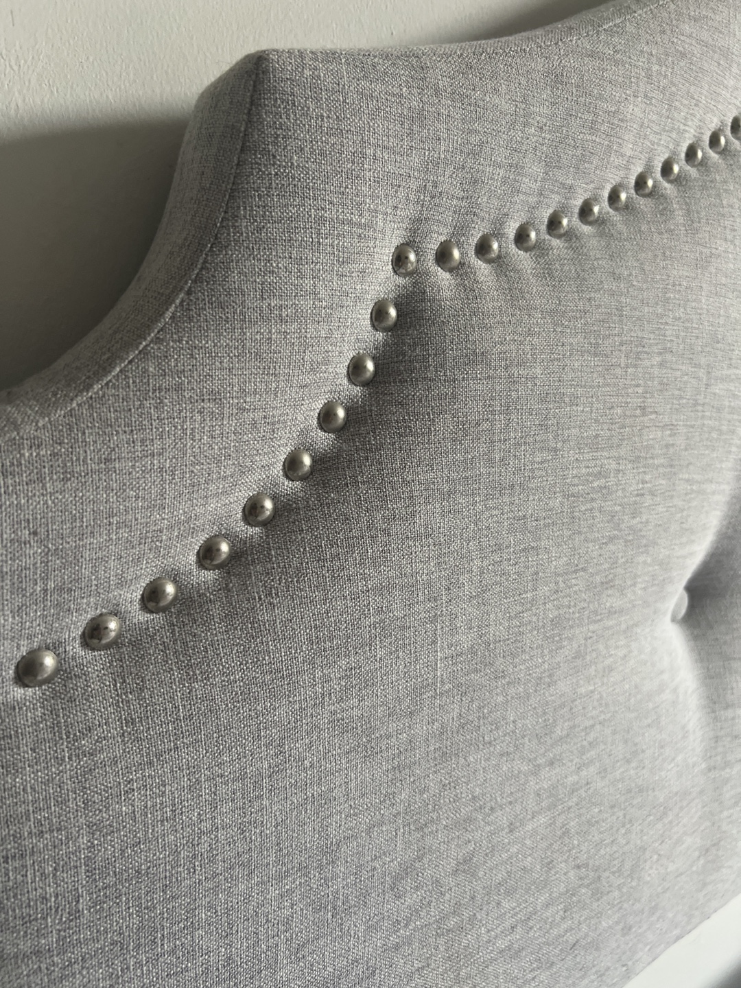 Gray Upholstered Headboard with Studs - photo 2