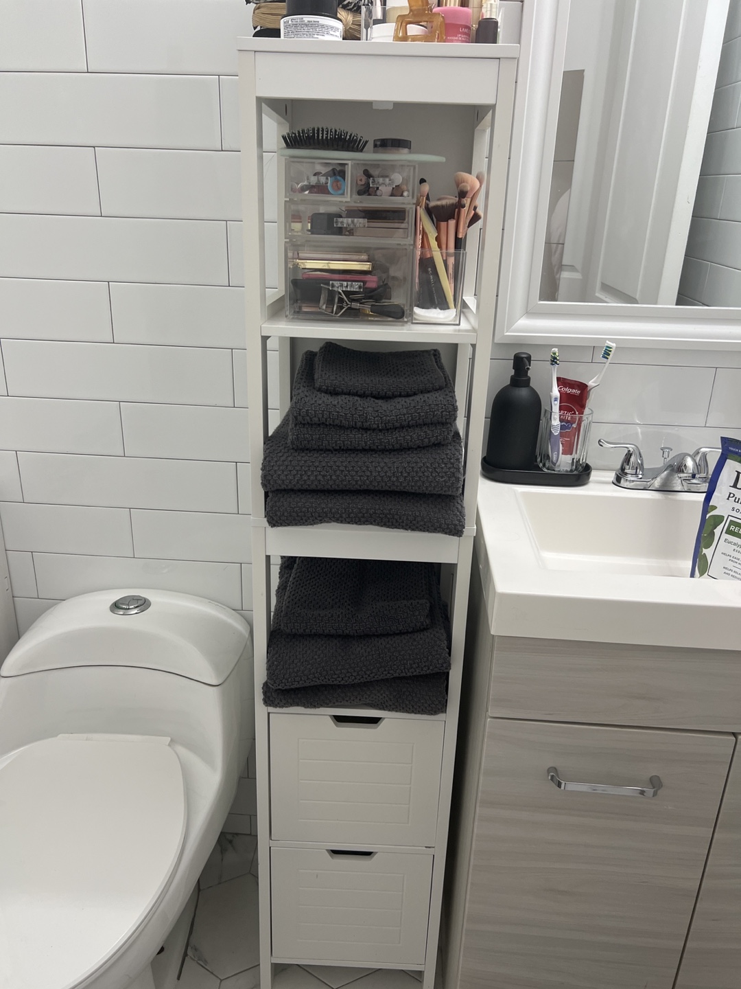 White Bathroom Shelf