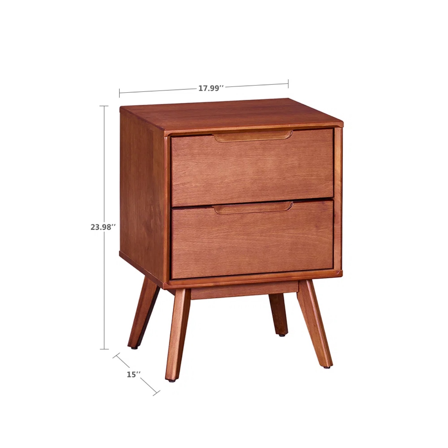 2 - Drawer Solid Wood gNightstand By George Oliver (Set of 2) - photo 4