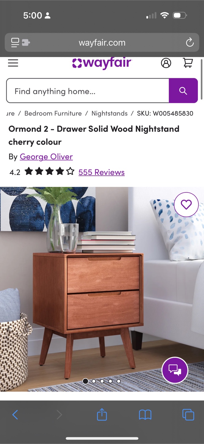 2 - Drawer Solid Wood gNightstand By George Oliver (Set of 2) - photo 2