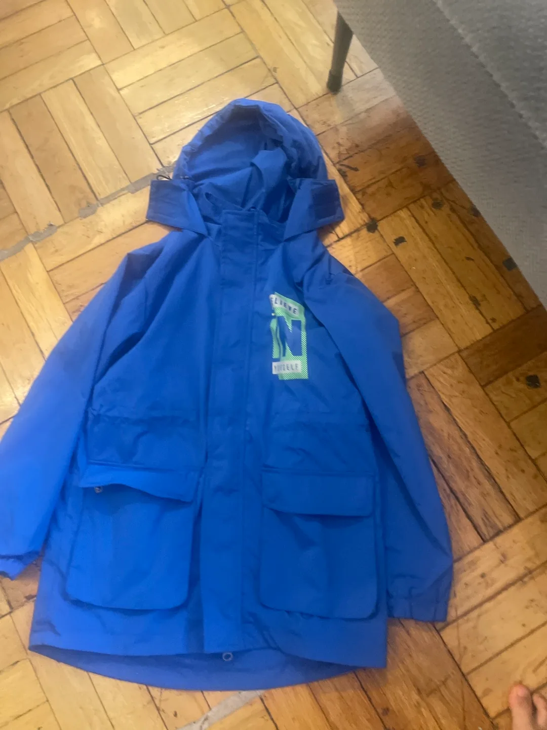 Blue hooded jacket thumbnail