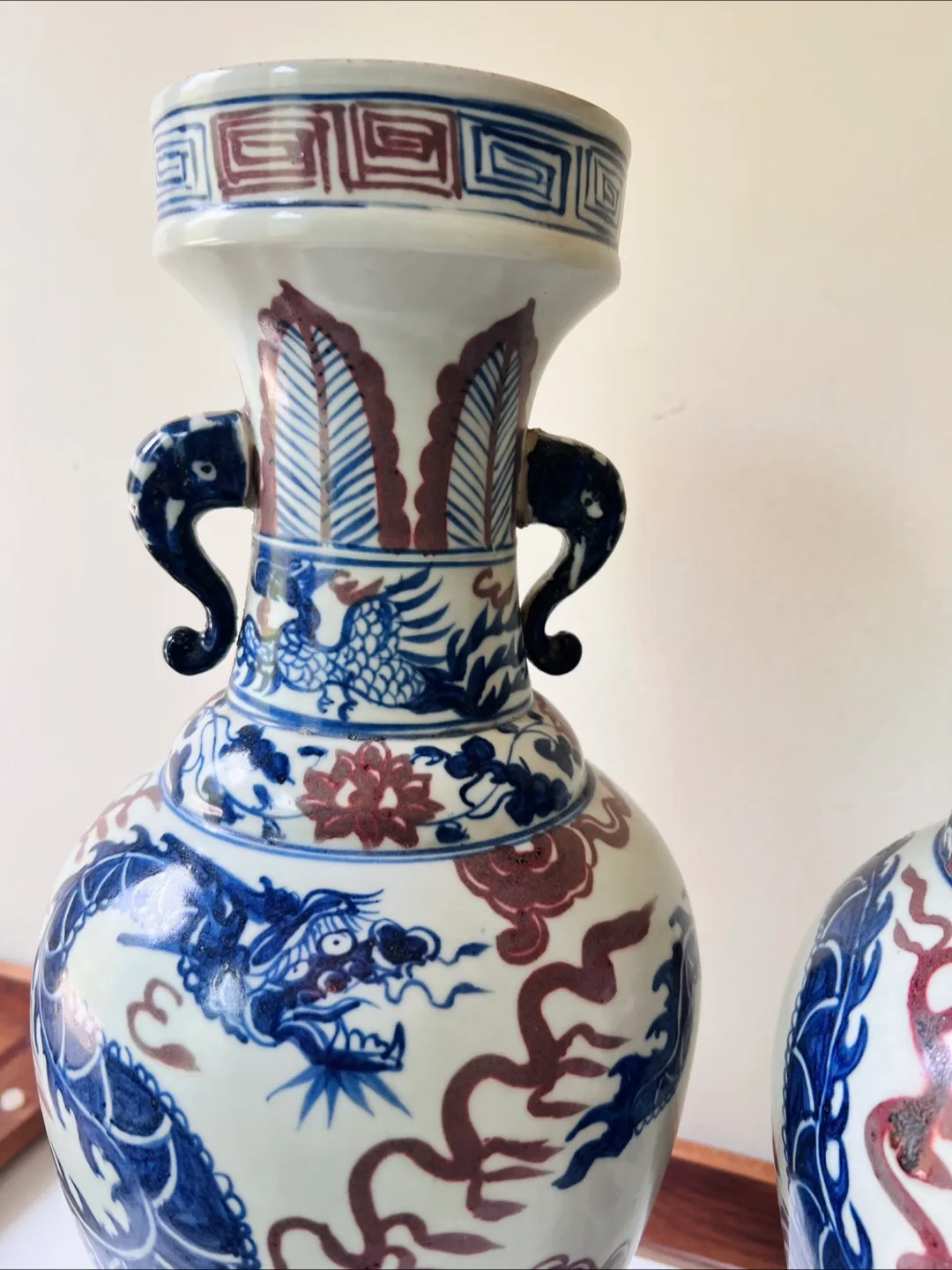 Set of 2 Vintage Dragon Vases image indicator(5)