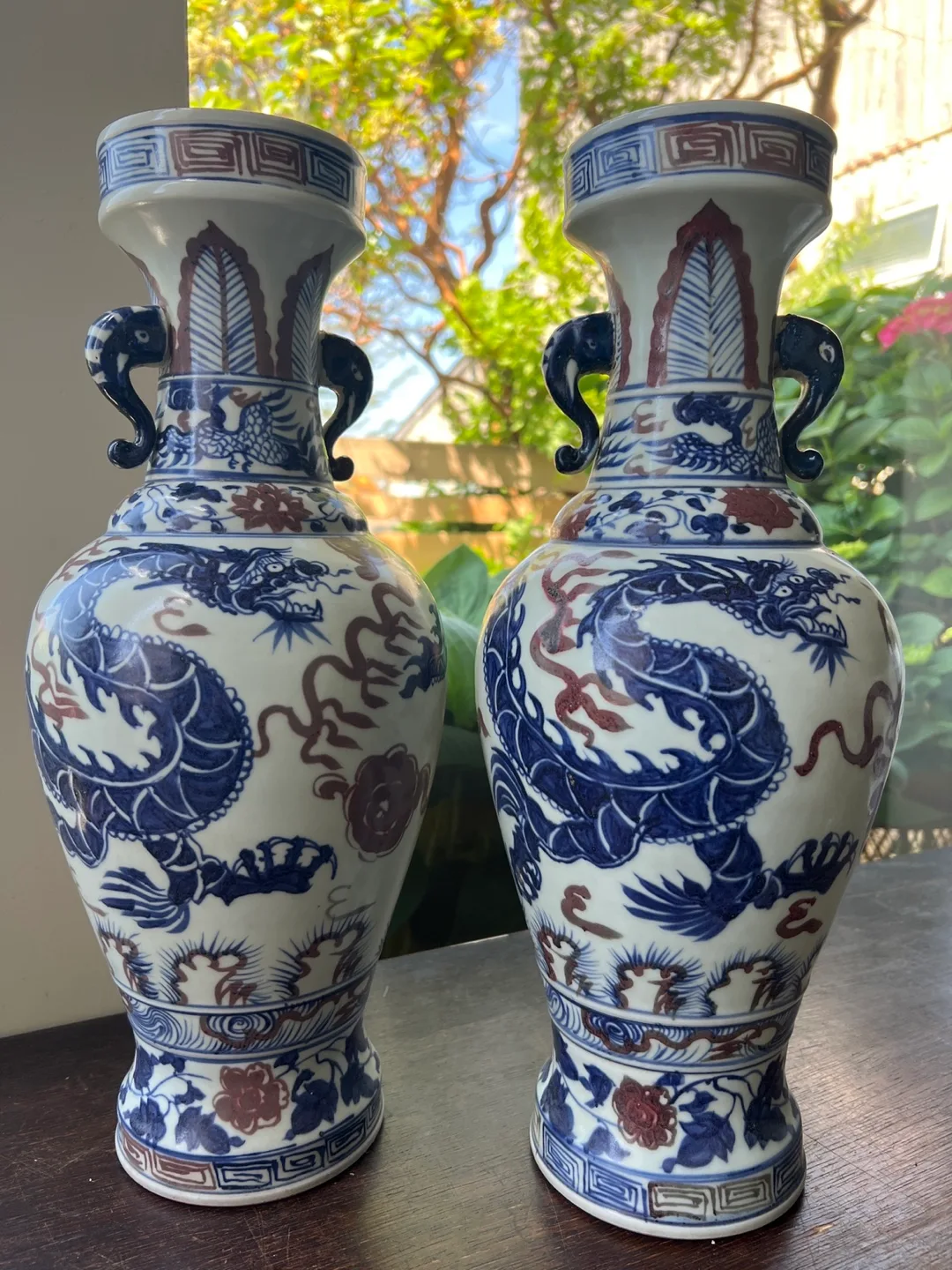 Set of 2 Vintage Dragon Vases image indicator(2)