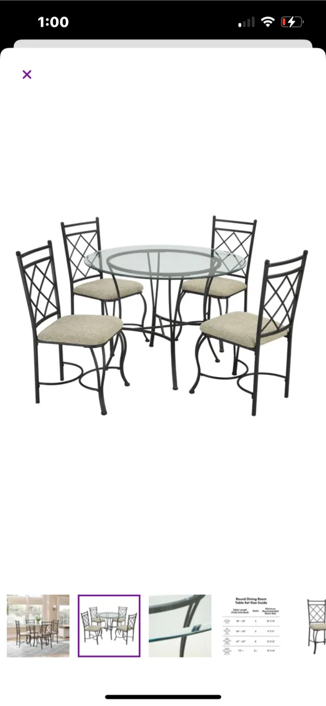 Round Dining Table without chairs thumbnail