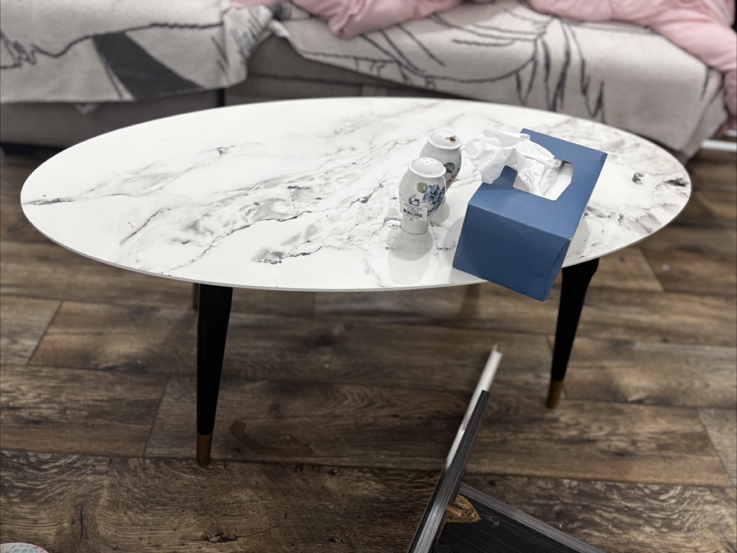 Oval Marble Top Coffee Table