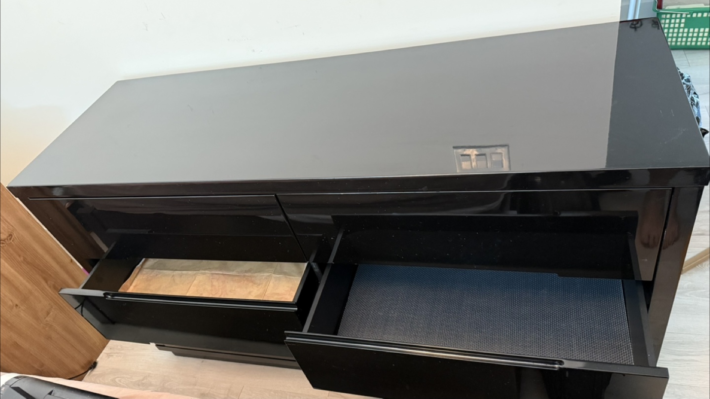 Solid 6 cabinet drawer, black dresser