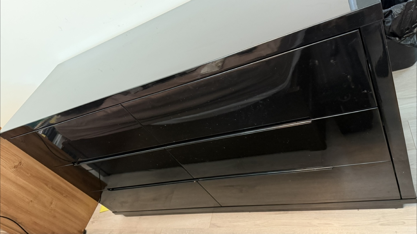 Solid 6 cabinet drawer, black dresser - photo 4
