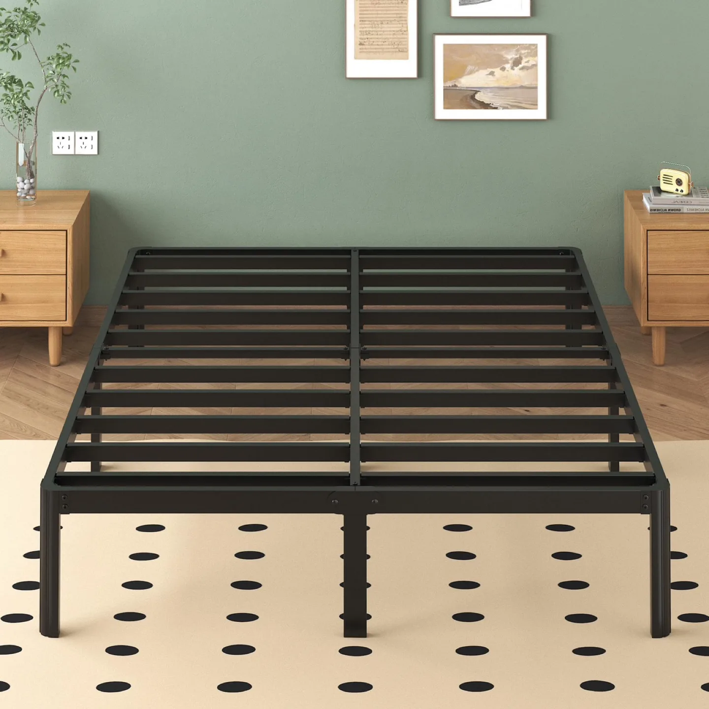 New 14 Inch Full Size Bed Frame with Rounded Corner Legs thumbnail