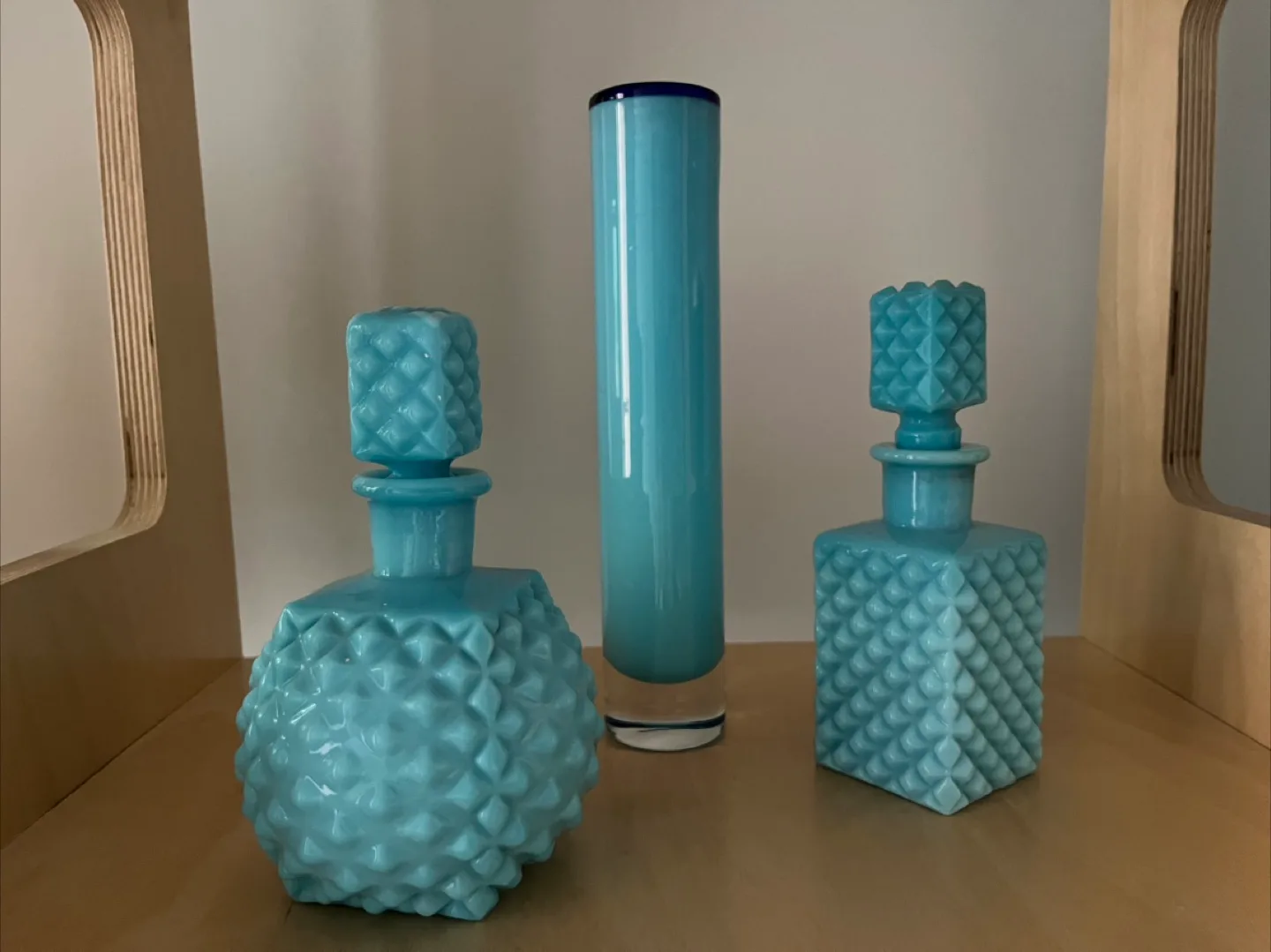 Vintage Aqua Glass Decorative Set thumbnail