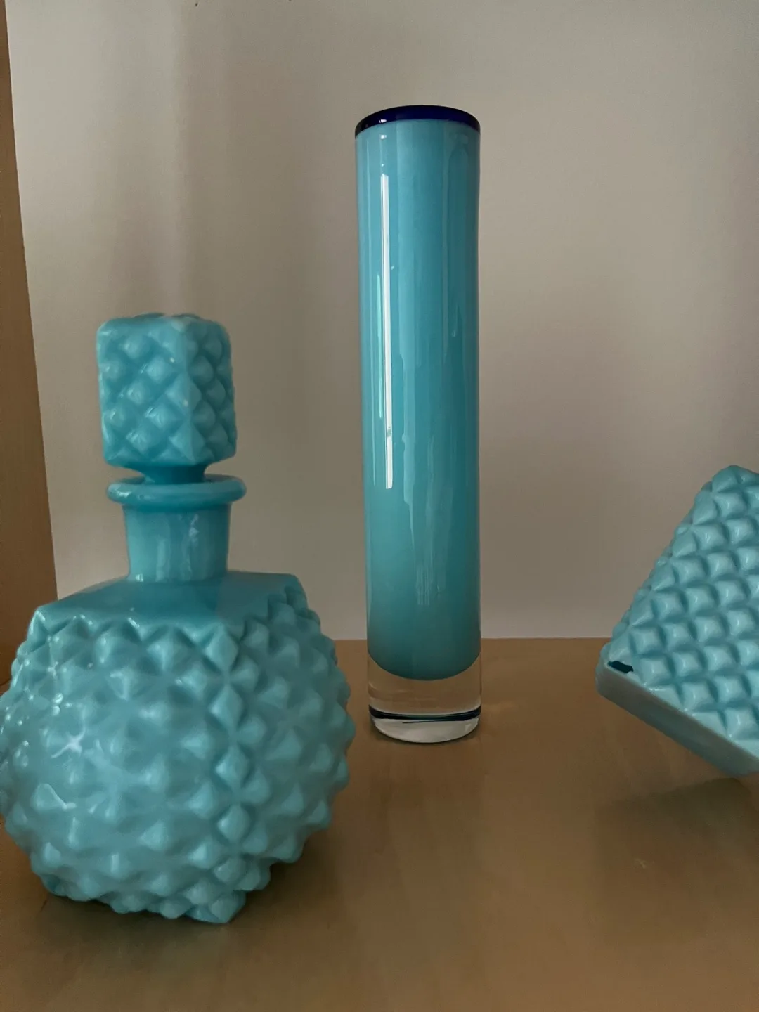 Vintage Aqua Glass Decorative Set image indicator(2)