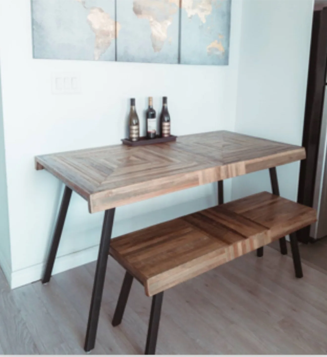 Structube Wooden dining table and bench thumbnail