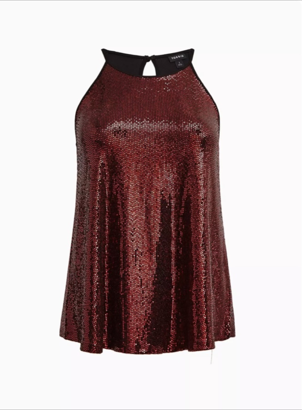 EUC Torrid High Neck Burgundy Sequin Tank size 0 (12/14)