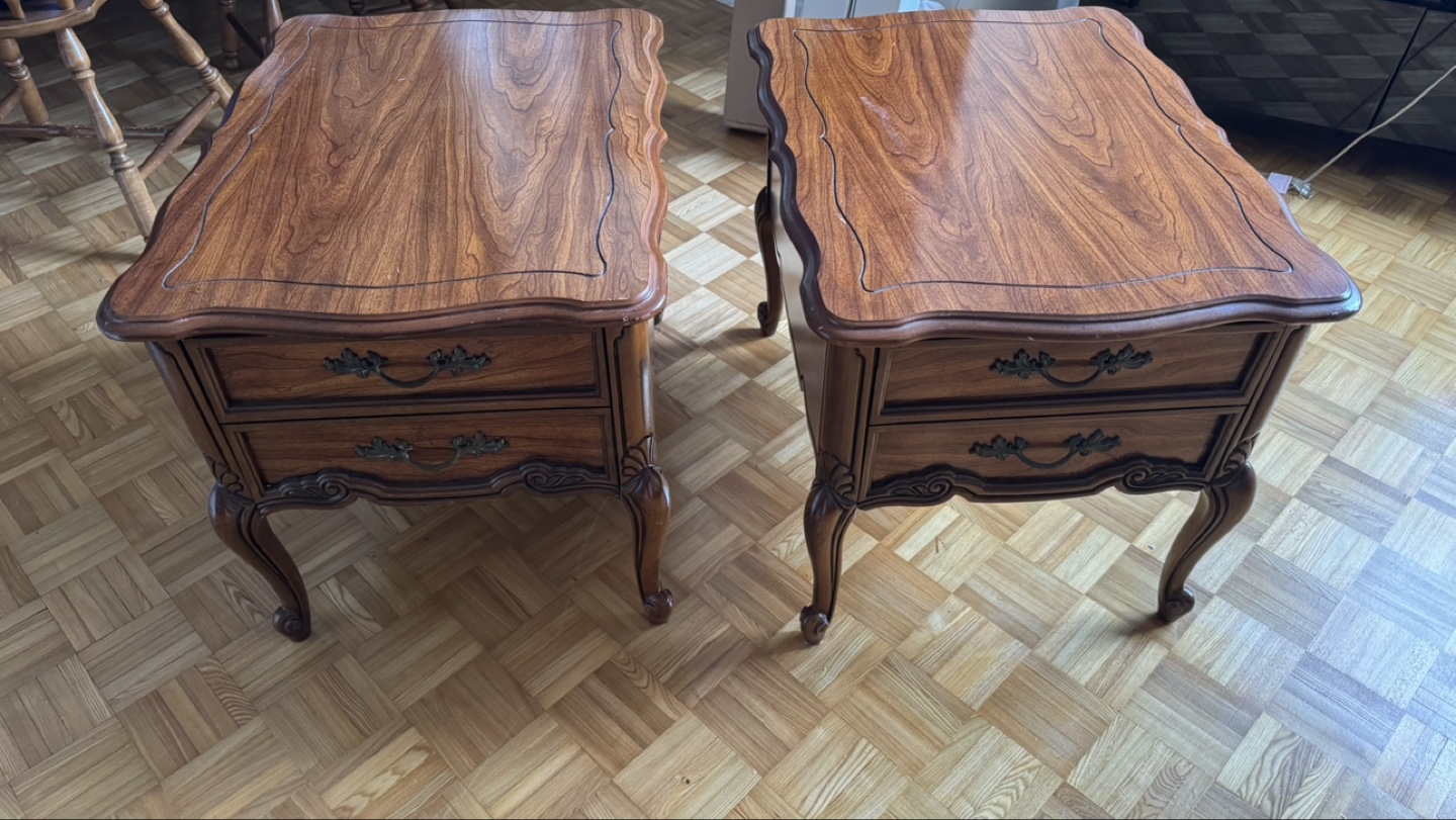 Pair of Vintage Wooden Side Tables