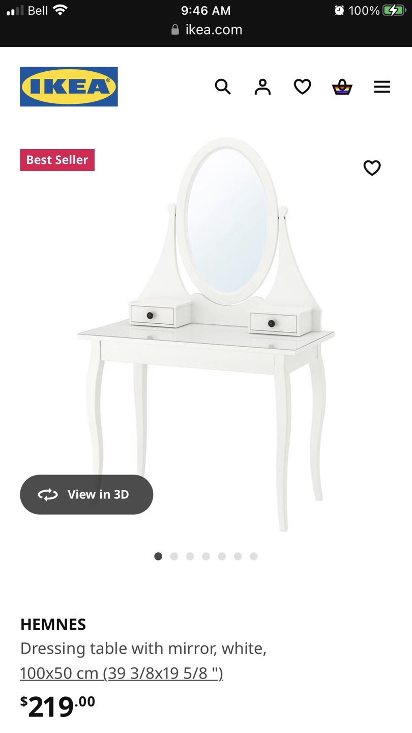 IKEA Hemnes Dressing Table with Mirror