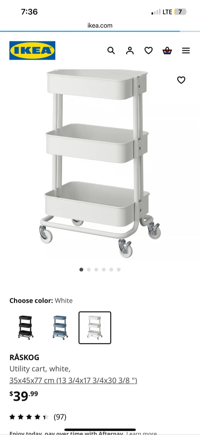 Ikea RÅSKOG Utility cart, rolling cart thumbnail