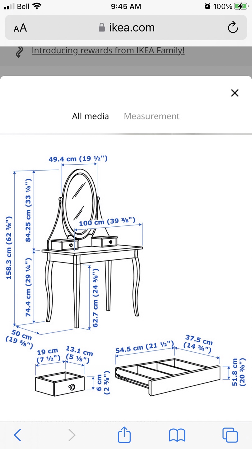 IKEA Hemnes Dressing Table with Mirror - photo 2