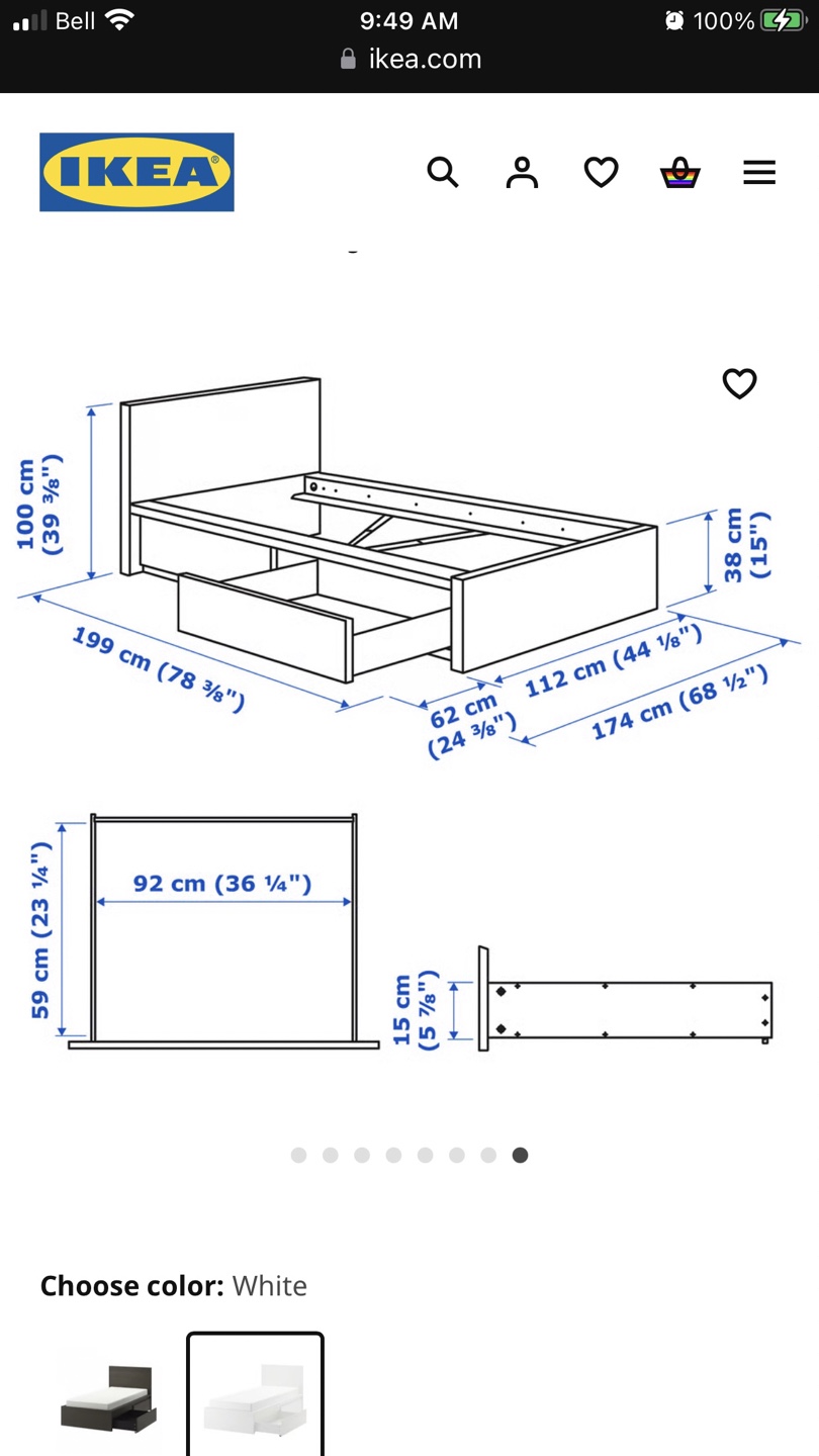 IKEA White Bed Frame - photo 2