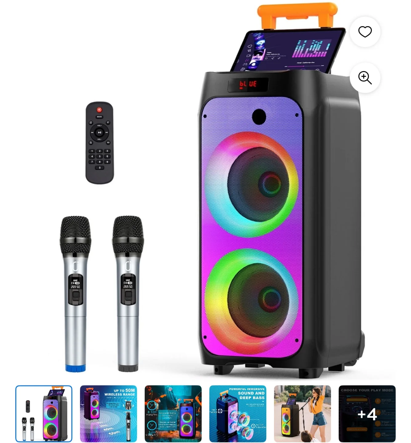 Karaoke Machine with Wireless Microphones thumbnail