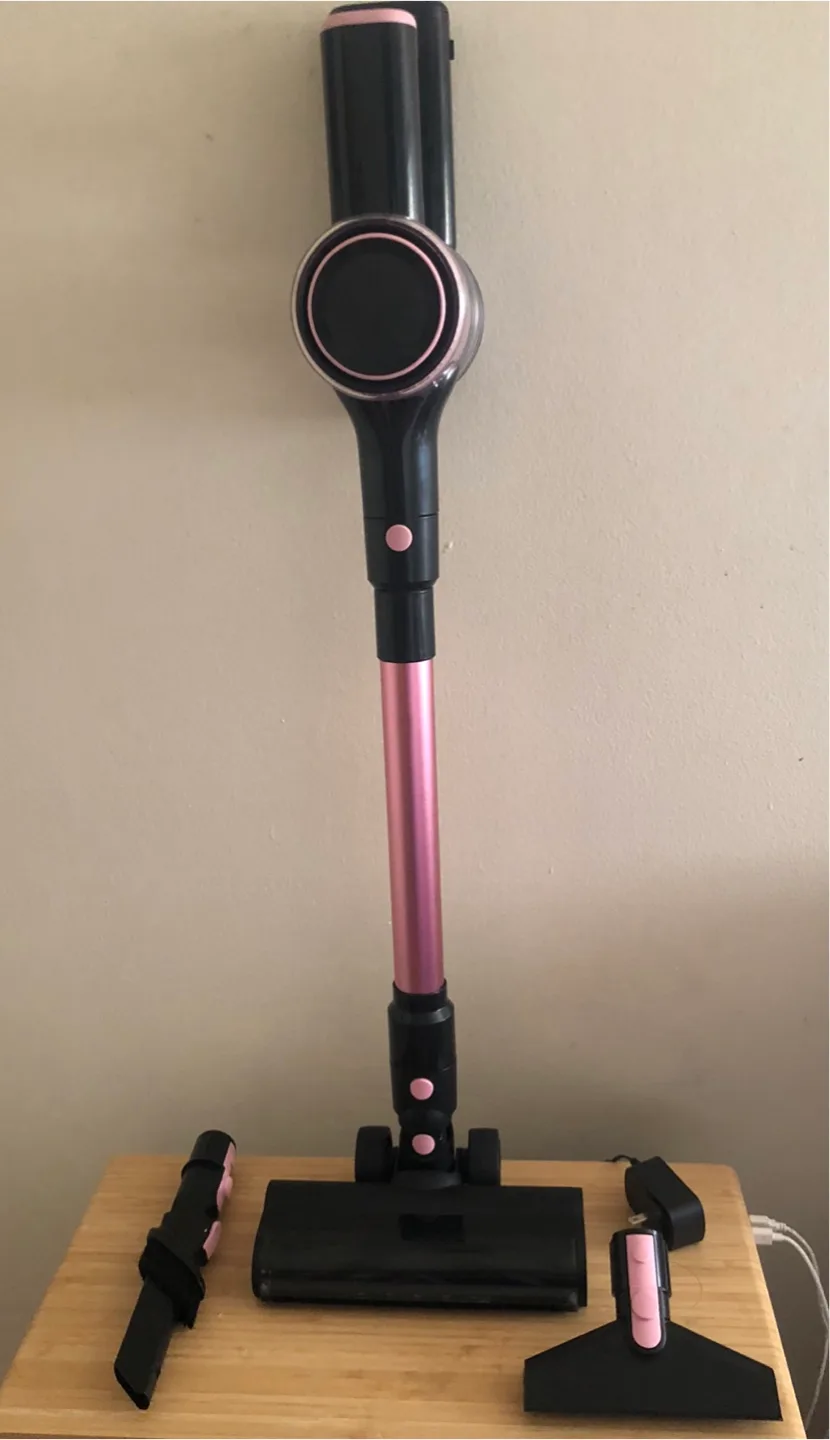 Pink and Black Cordless Vacuum Cleaner thumbnail