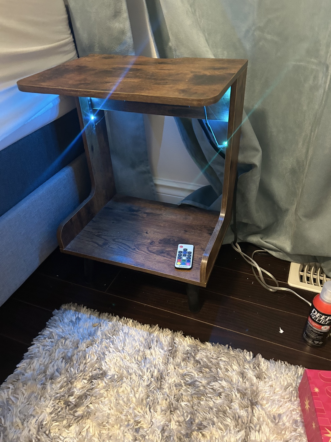 2 x Bedside Tables With LED Lights