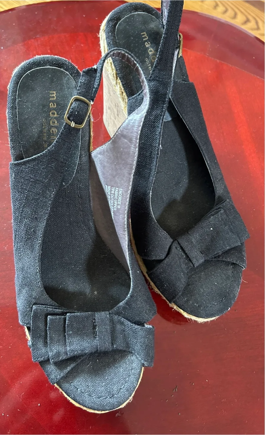 Madden Girl Black Wedge Shoe thumbnail