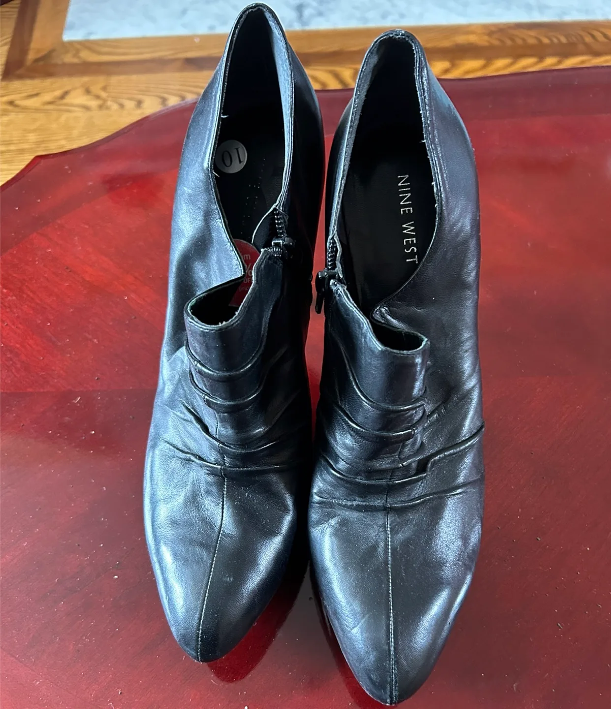 Nine West Black Heeled Booties - Size 10 thumbnail