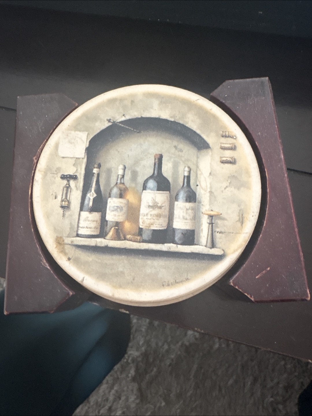 Wine Bottle Coasters with Holder