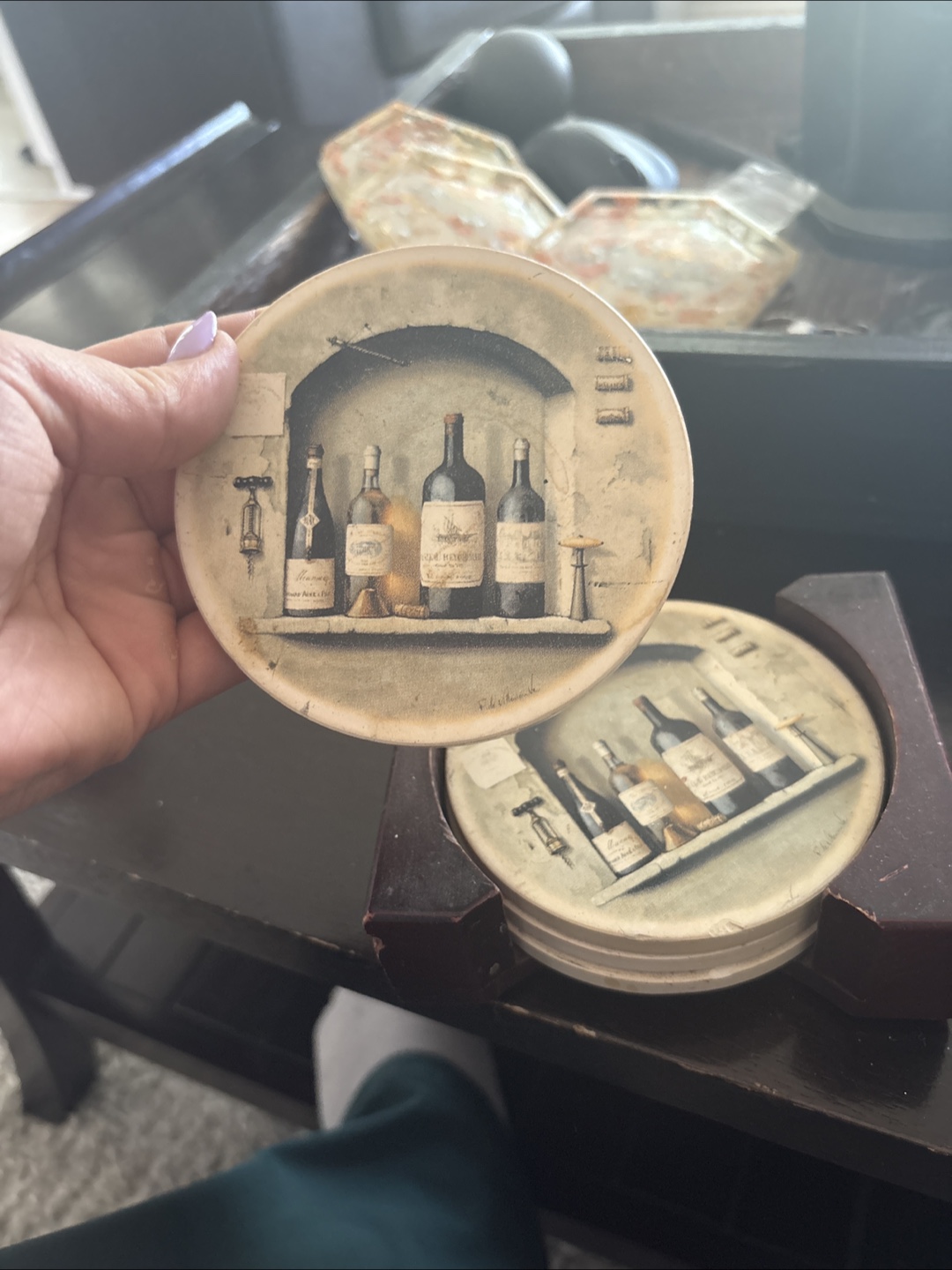 Wine Bottle Coasters with Holder - photo 2