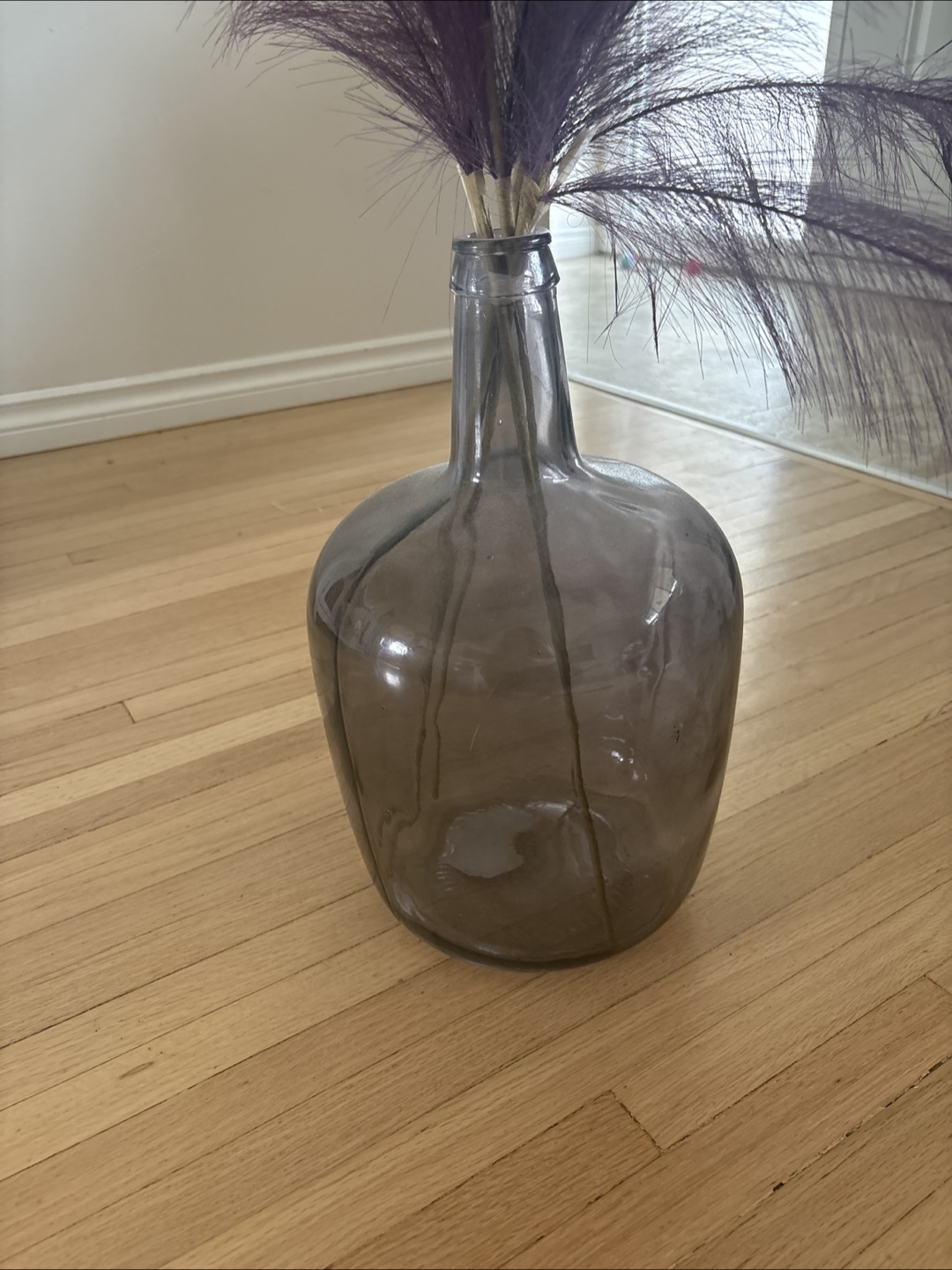 Purple Feathery Arrangement With Glass Vase - photo 2