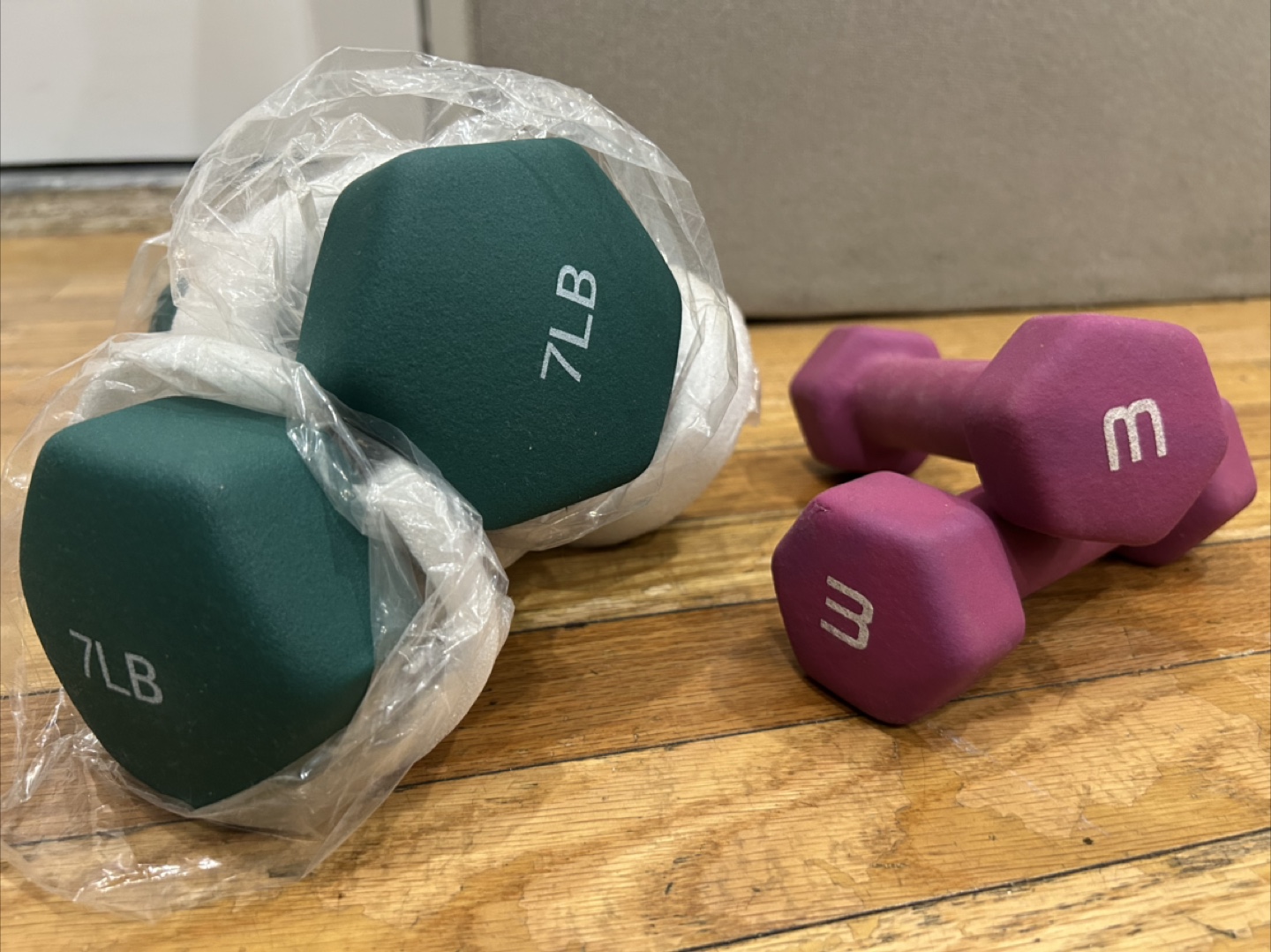 Dumbbells set of 7 & 3 lbs