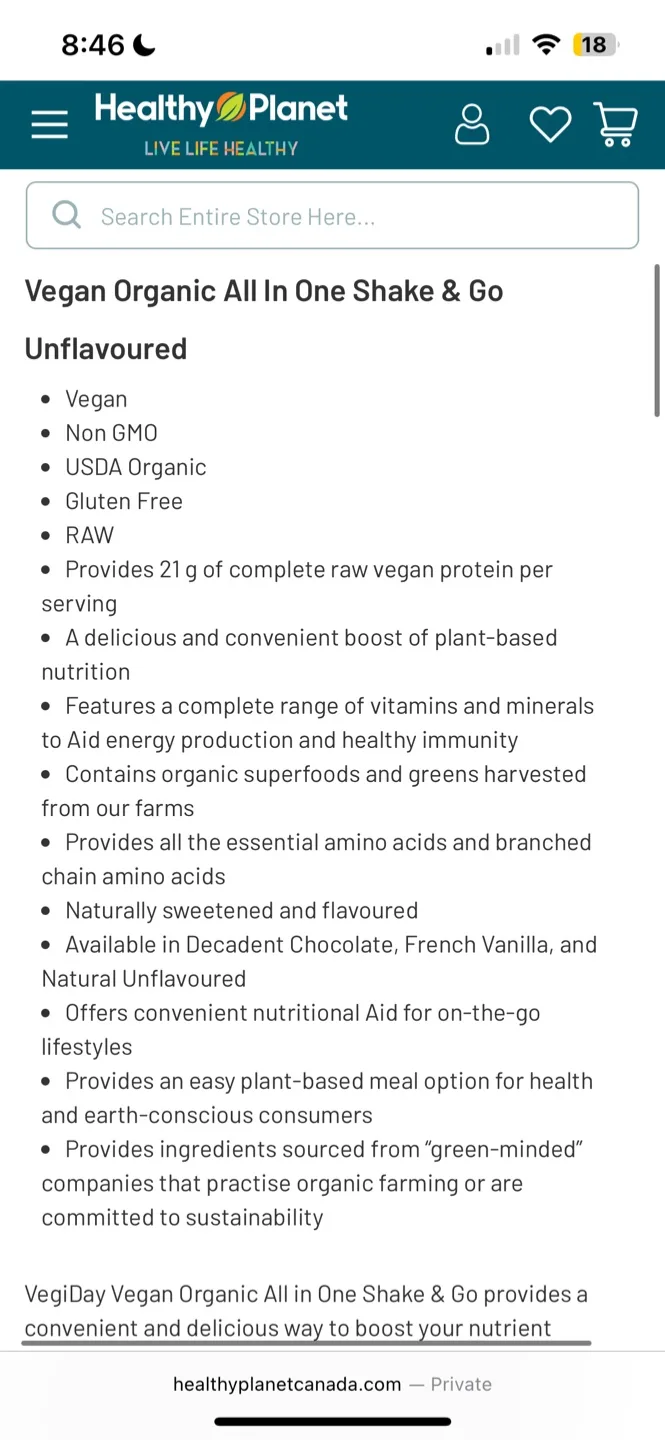 VegiDay Vegan Organic All In One Shake & Go image indicator(5)