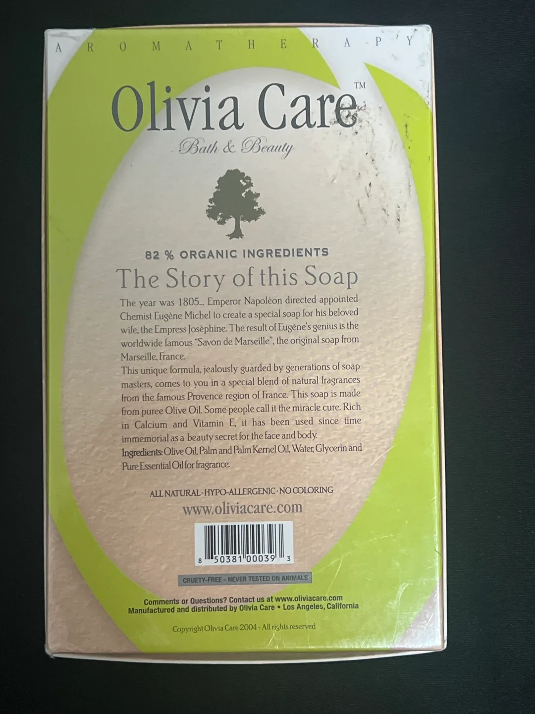 Olivia Care Natural Olive Oil Bath Soap - Bergamotte Scent image indicator(3)