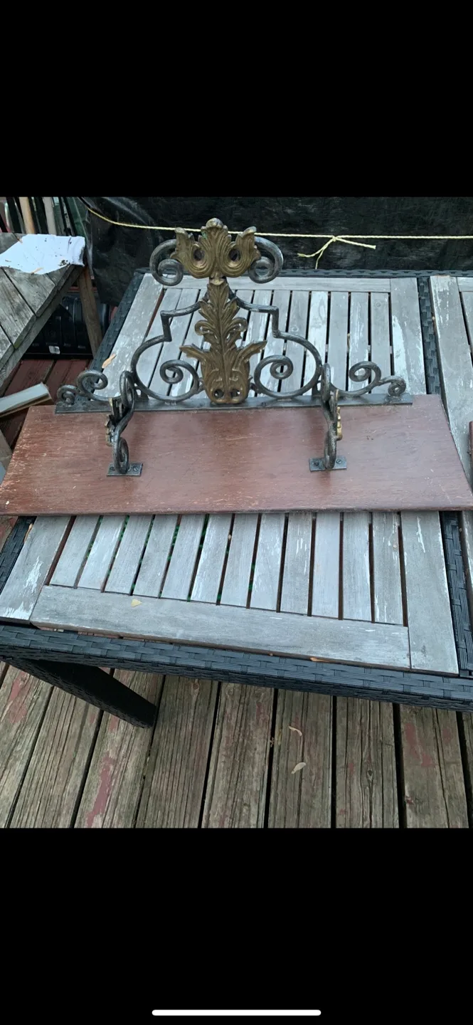 2 Piece Antique Dark wood Shelves and Horse Books Stand image indicator(3)