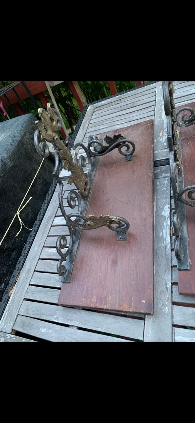 2 Piece Antique Dark wood Shelves and Horse Books Stand image indicator(6)