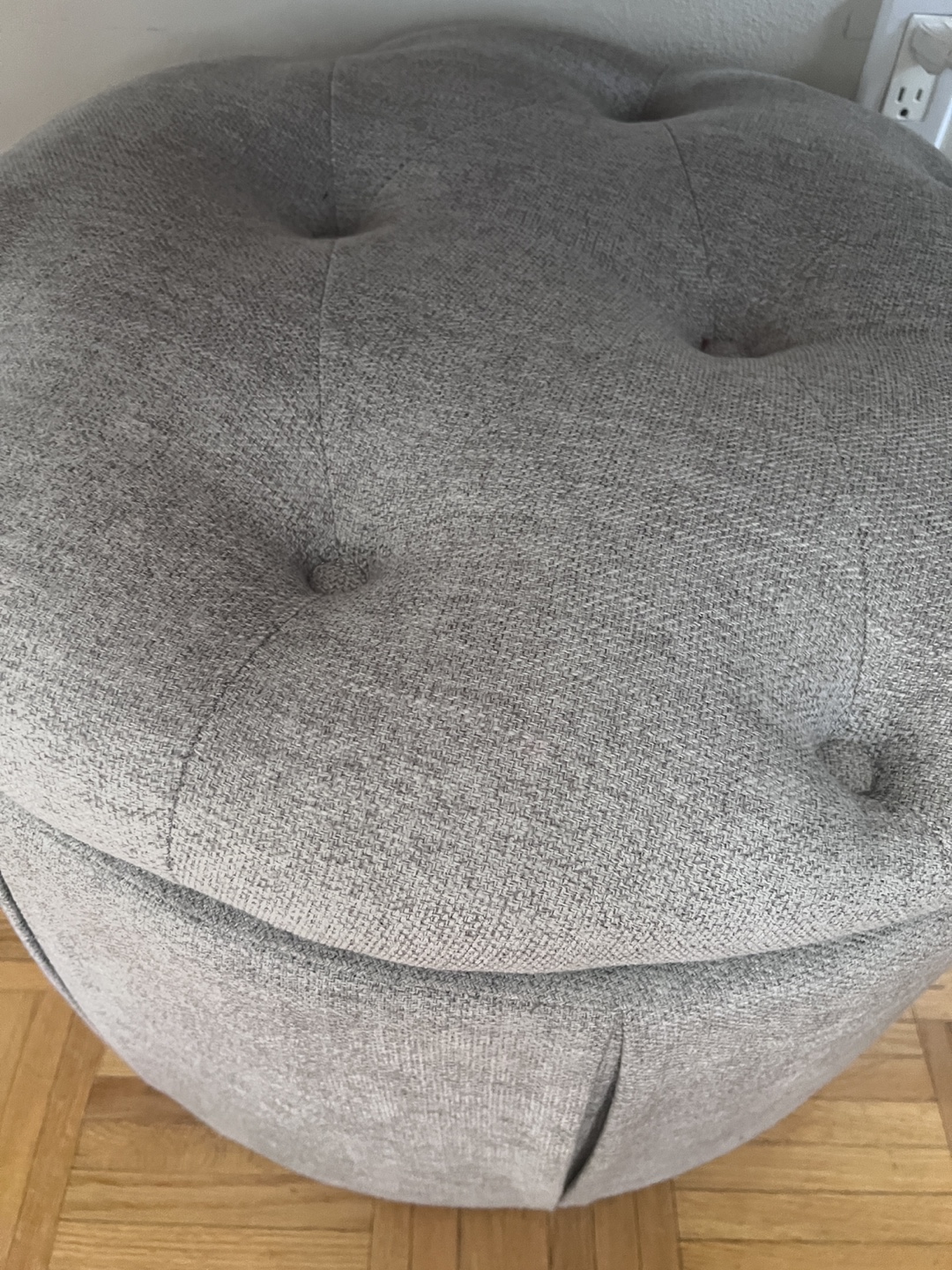 Grey Upholstered Ottoman - photo 2