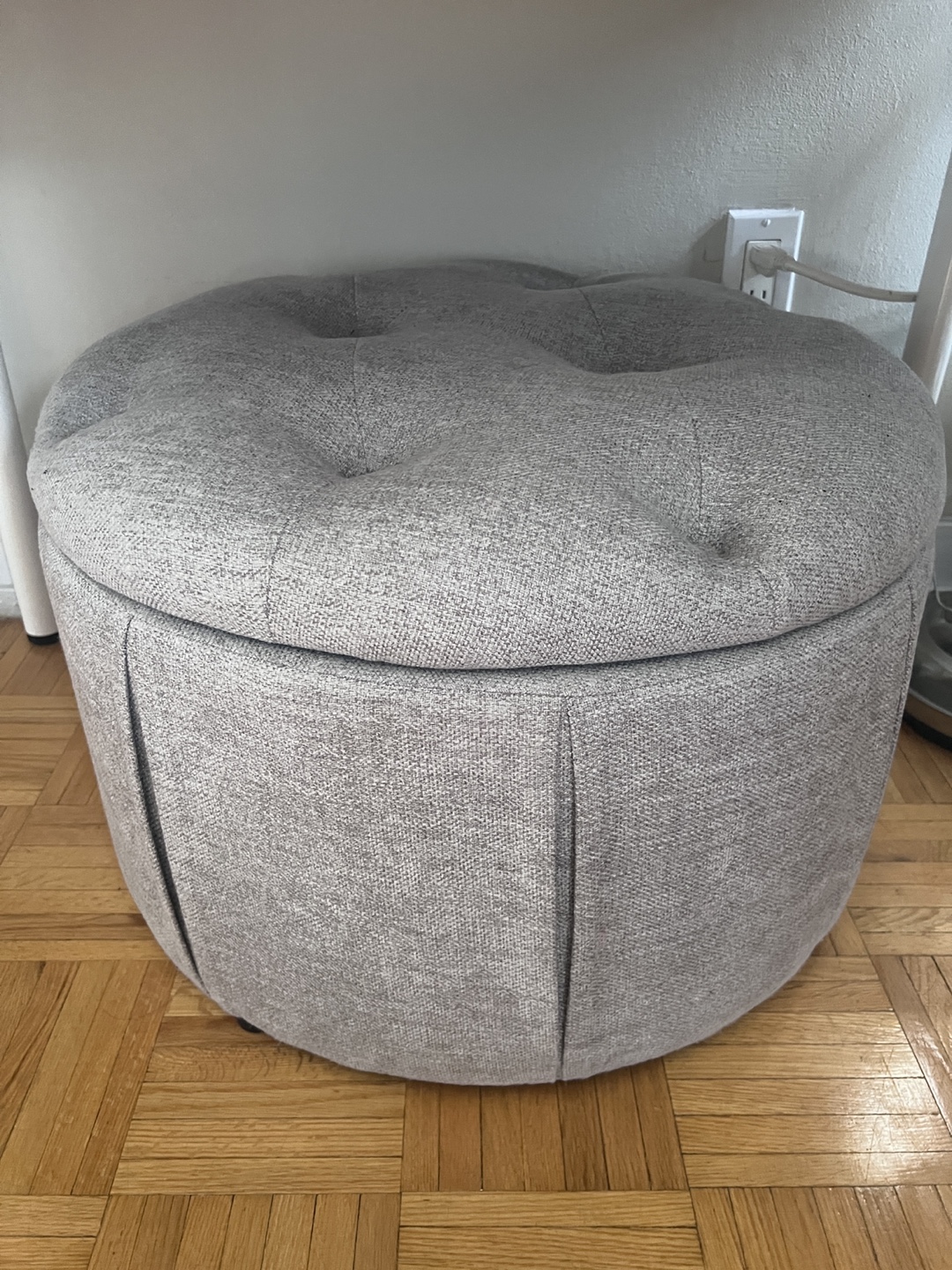 Grey Upholstered Ottoman