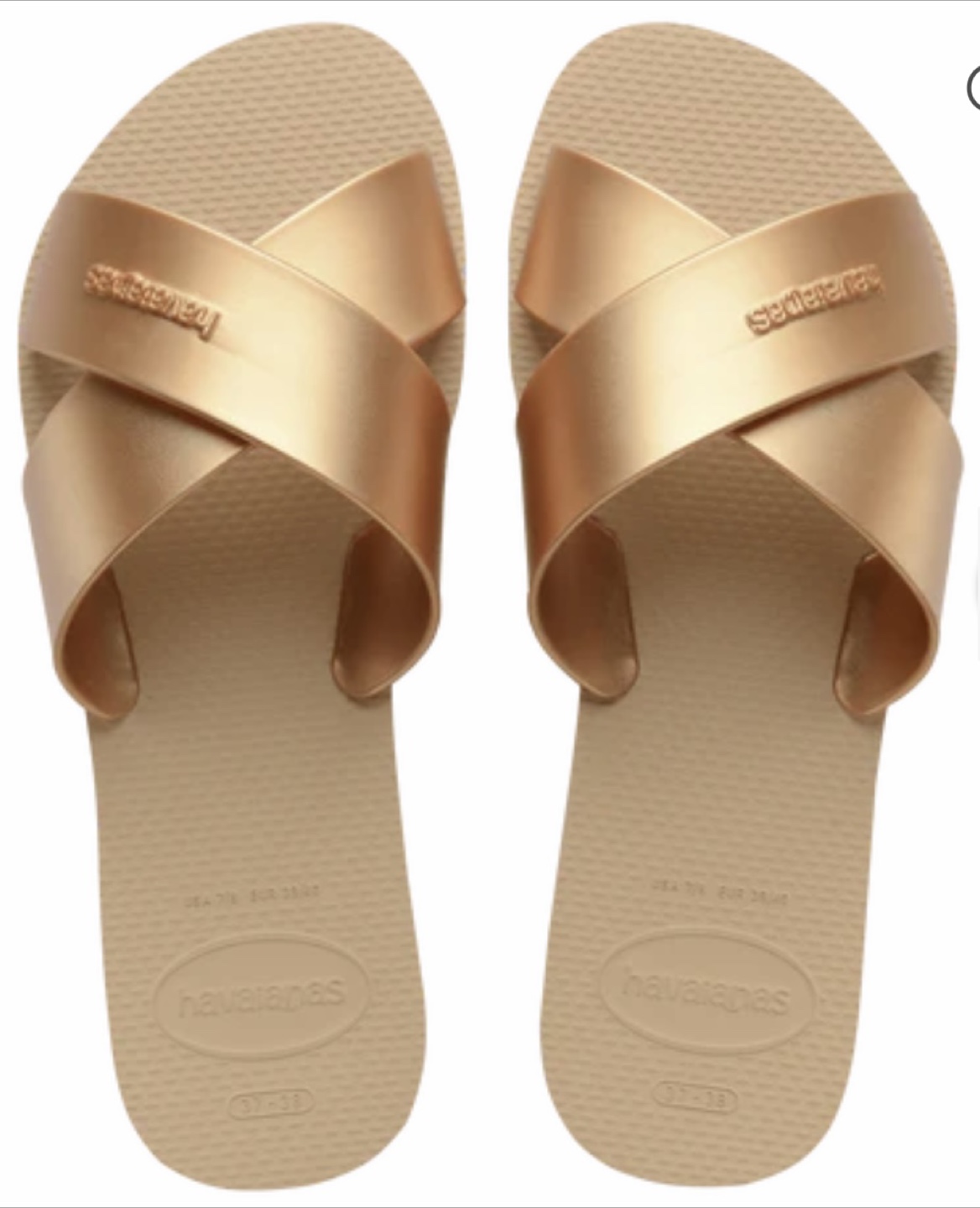 Havaianas Metallic Cross Strap Sandals