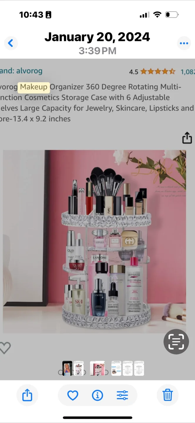 360 Degree Rotating Makeup Organizer image indicator(3)