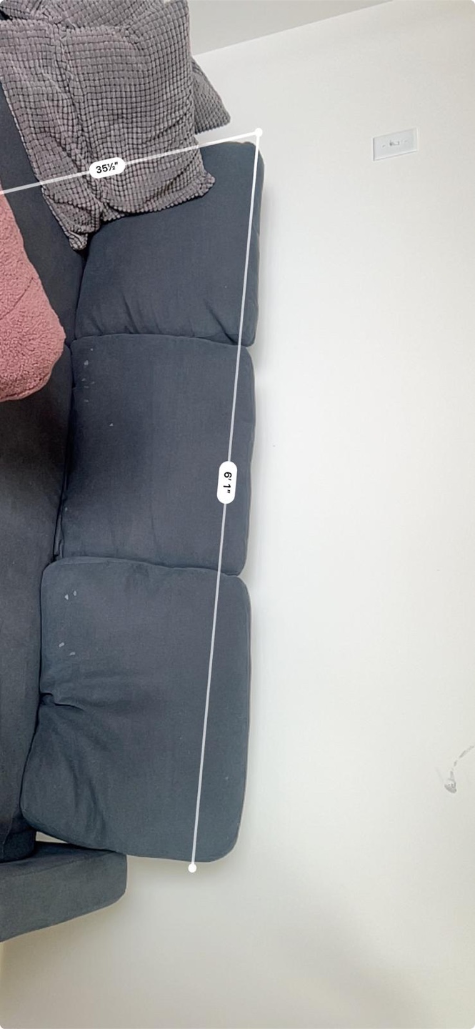 Dark Gray Sectional Sofa with Ottoman - photo 2