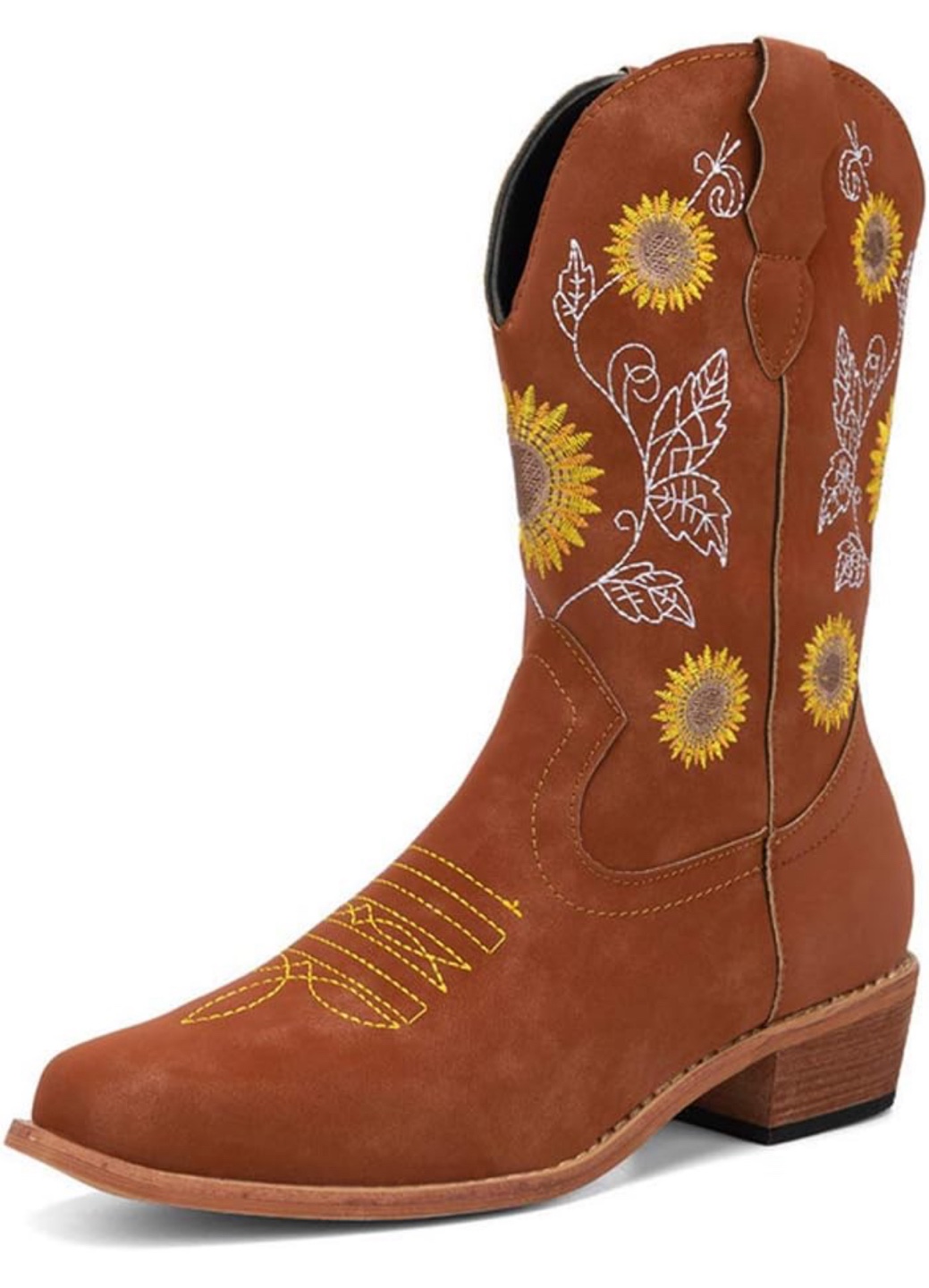 NEW! Sunflower Embroidered Cowboy Boots - photo 2