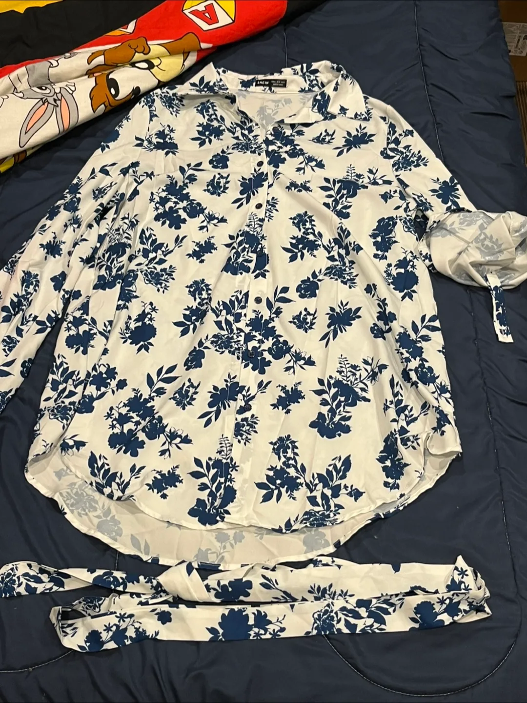Floral Button-Up Shirt, SHEIN, $15, XL thumbnail