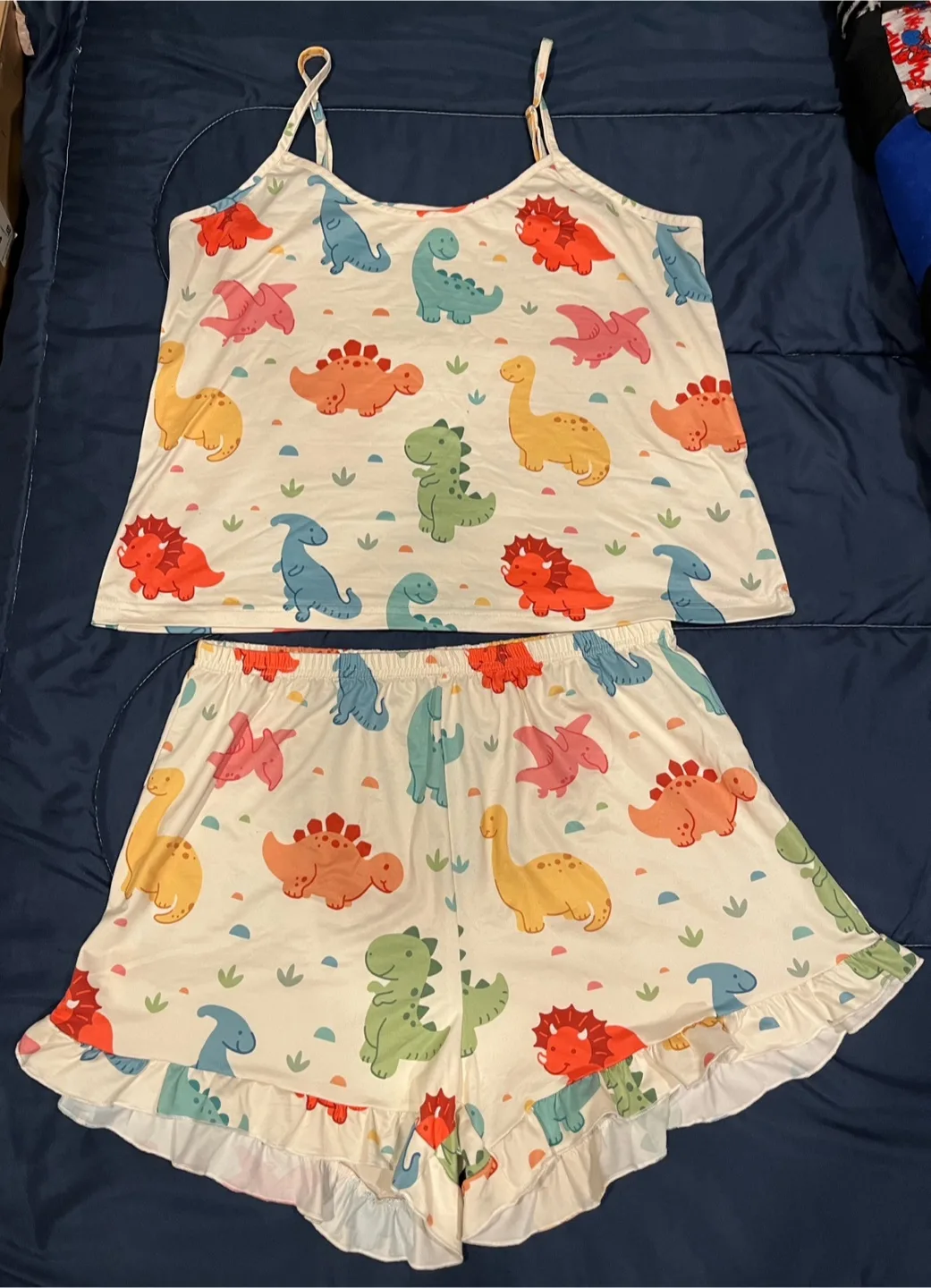 Dinosaur Print Pajama Set, XL thumbnail