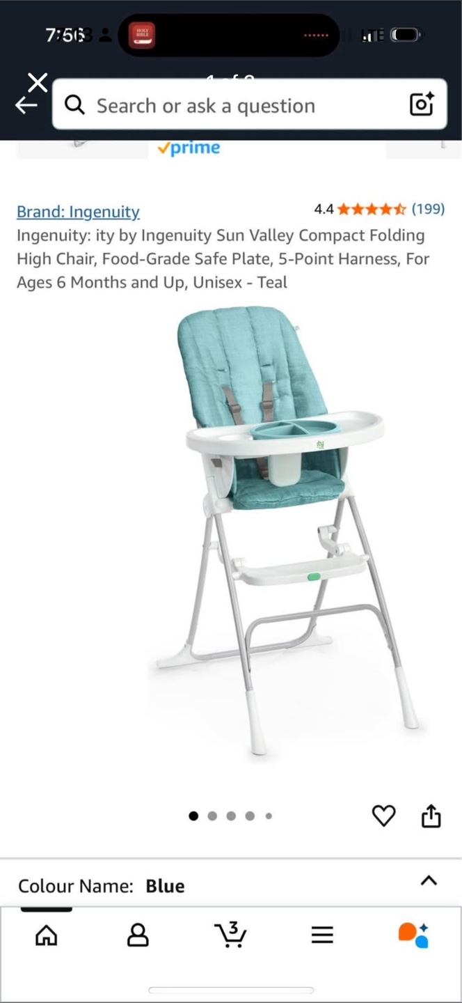 Ingenuity Sun Valley 6M-3Y Compact Folding High Chair