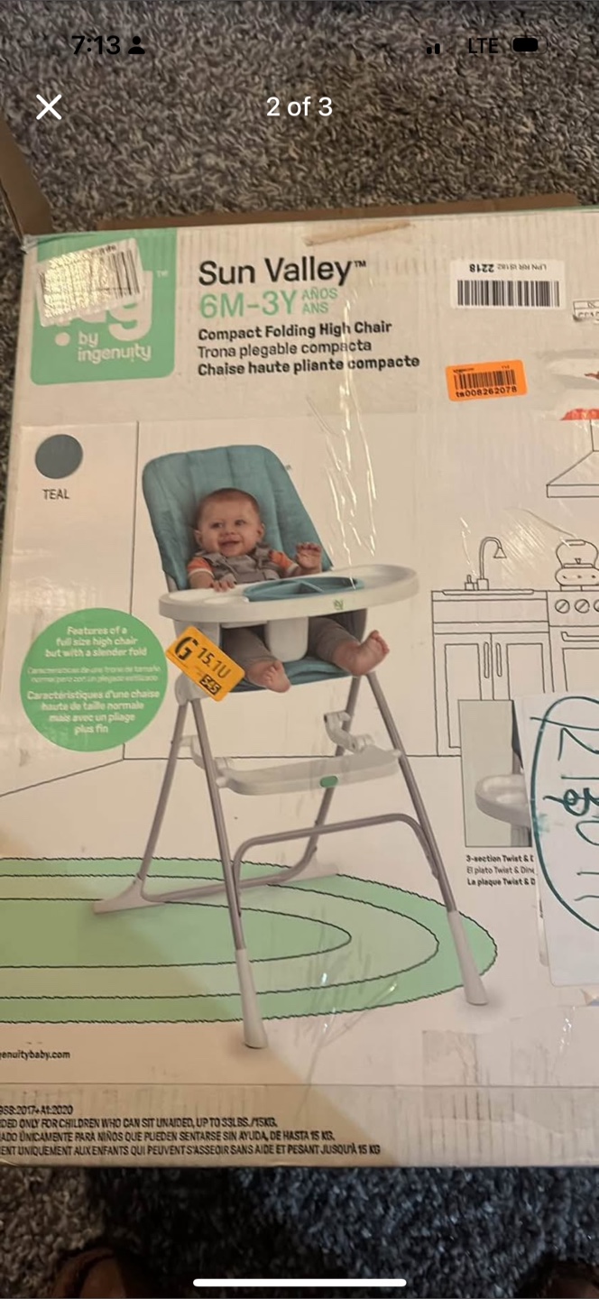Ingenuity Sun Valley 6M-3Y Compact Folding High Chair - photo 3