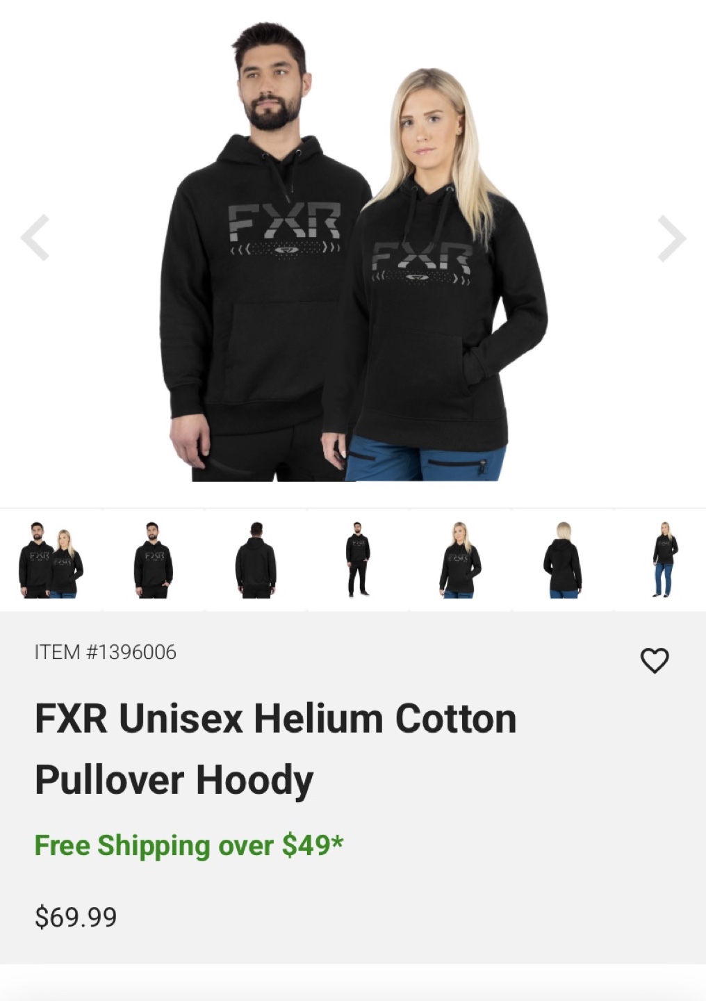FXR Unisex Helium Cotton Pullover Hoody