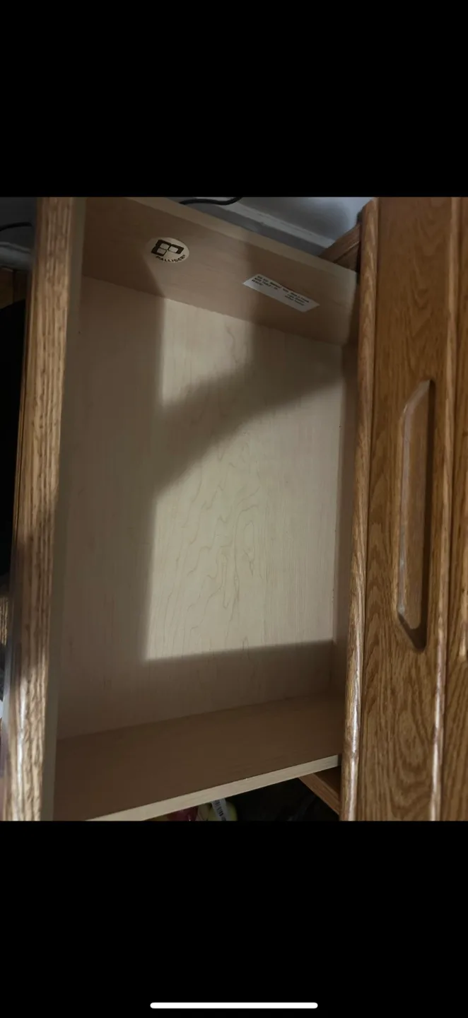 Oak wood 2 Drawer Nightstand with Storage image indicator(4)